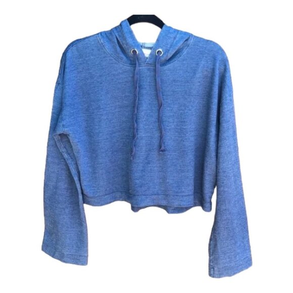cloth & stone Tops - Cloth and Stone Cropped Lightweight Hooded Sweatshirt Top Medium